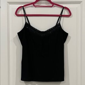 NY&CO Black Lace Beaded Trim Cami Top